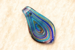 Glasanh�nger im Murano-Stil  - blau - Tropfen