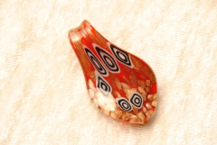 Millefiori Anh�nger aus Glas - rot - Tropfen