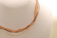 10 Stk. Organza Halsband - Halskette in braun ca. 45cm