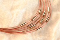 10 Stk. Stahl Halsband - Halsreif in rosa ca. 45cm
