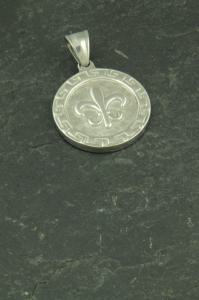 Französische Lilie Medallion, Halsketten Schmuck Anhänger aus Edelstahl