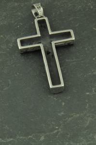 Großes Kreuz mit Knotenmuster, Edelstahlschmuck für Halsketten