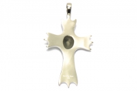 Kreuz mit Wolfskopf, Schmuck Edelstahl Anhänger für Halsketten