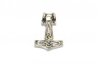 Thors Hammer Mjolnir mit Widderkopf, Ketten Schmuckanhänger aus Edelstahl
