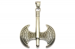 Großer Doppelaxt Anhänger aus Edelstahl