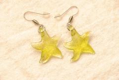 Ohrhänger im Murano-Stil - gelb - Seestern Anhänger