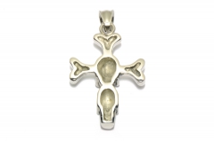 Kreuz mit Totenköpfen, Edelstahl Schmuck Anhänger für Halsketten