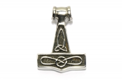 Thors Hammer mit Widderkopf, Wikinger Anhänger aus Edelstahl