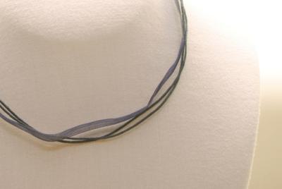 10 Stk. Organza Halsband - Halskette in dunkelblau ca. 45cm