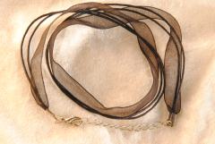 10 Stk. Organza Halsband - Halskette in schwarz ca. 45cm