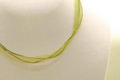 10 Stk. Organza Halsband, Halskette in grün ca. 45cm