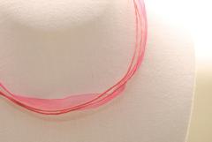 10 Stk. Organza Halsband, Halskette in pink ca. 45cm