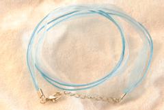 10 Stk. Organza Halsband, Halskette in türkis ca. 45cm