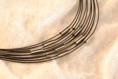 10 Stk. Stahl Halsband - Halsreif in schwarz ca. 45cm