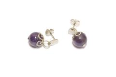 Amethyst Ohrstecker mit 304 Edelstahl