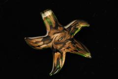 Glasanhänger Murano-Stil - grün - Seestern Anhänger