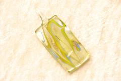 Glasschmuck aus Murano Glas - grün - Anhänger Quadrat Form