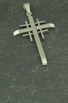 Großes Kreuz 5 in 1, Halsketten Schmuck Anhänger aus Edelstahl