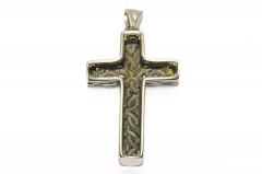 Großes Kreuz mit Knotenmuster, Edelstahlschmuck für Halsketten
