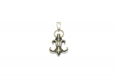 Kleine Französische Lilie, Schmuck Edelstahl Anhänger für Halsketten