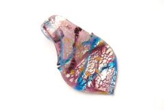 Schmuck Anhänger aus Glas im Murano-Stil - lila - Blattform
