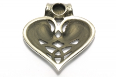 Wikinger Amulet in Herzform mit zwei Wolfsköpfen und Valknut